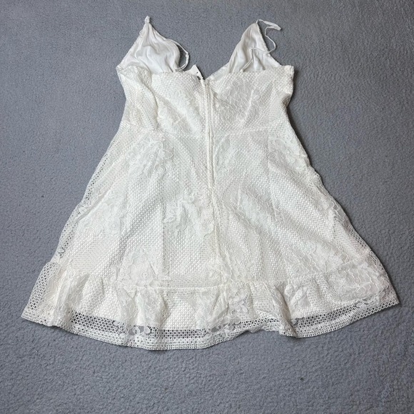 Speechless Dress Juniors XL Cream Lace Ruffled‎ Spaghetti Strap Mini NEW - Picture 4 of 11